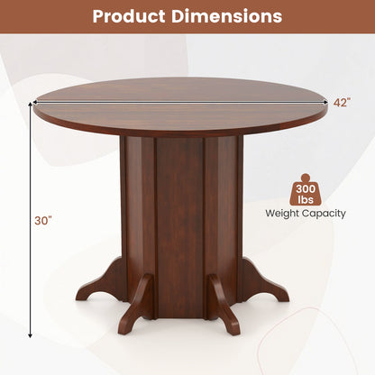 Round Dining Table with Pedestal Base for 4-6 People, Walnut Dining Tables at Gallery Canada