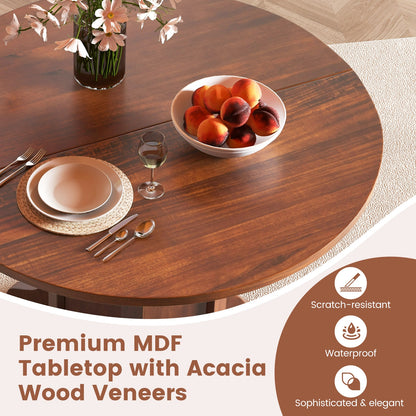 Round Dining Table with Pedestal Base for 4-6 People, Walnut Dining Tables at Gallery Canada