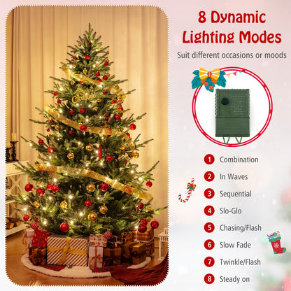 6/7/8 FT Pre-Lit Artificial Hinged Xmas Tree with 778/1480 PVC and PE Branch Tips-L, Green Christmas Tree at Gallery Canada