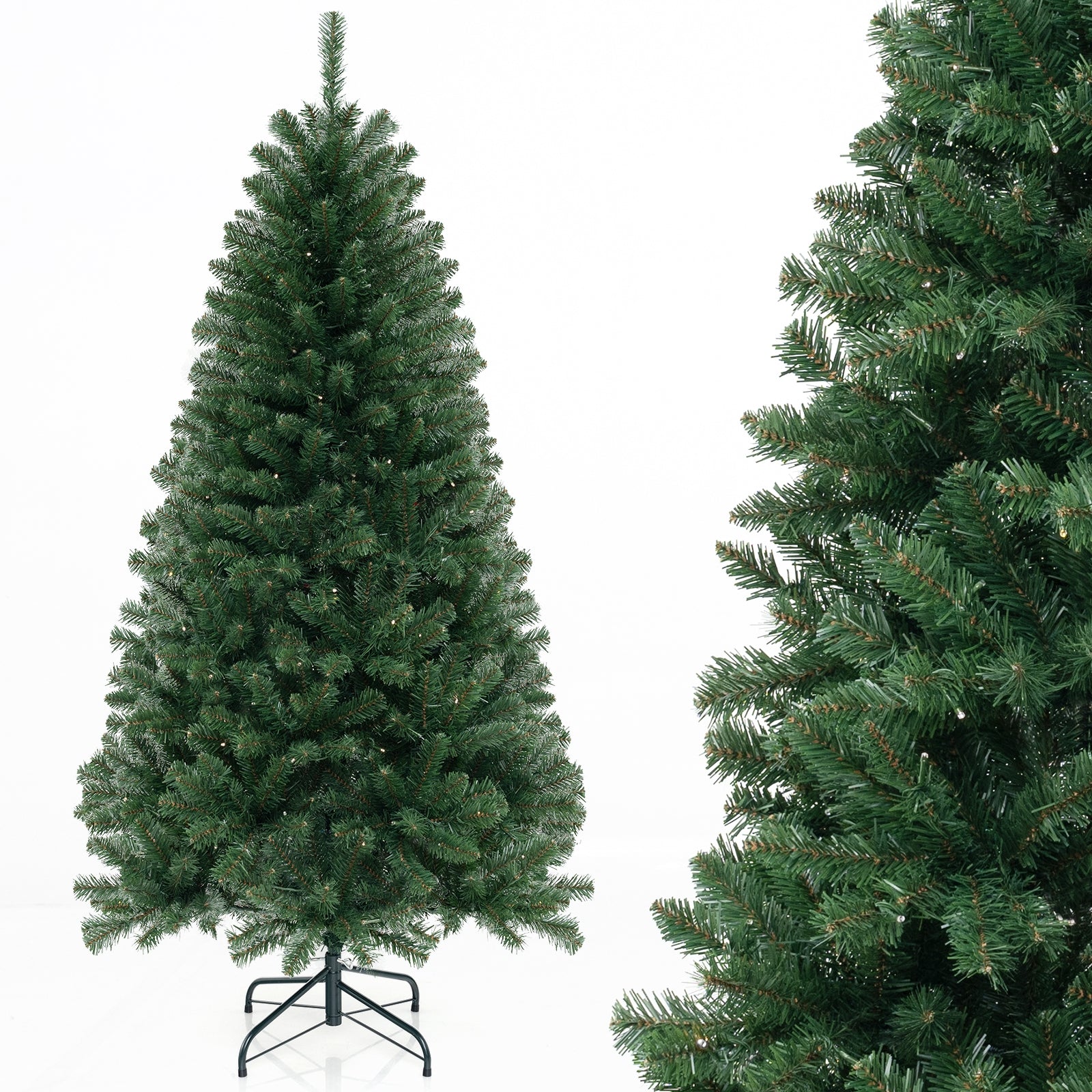 6/7/8 FT Artificial Christmas Tree with 568/830/1182 Branch Tips and 200/250/400 Warm White LED Lights-M, Green Christmas Tree at Gallery Canada