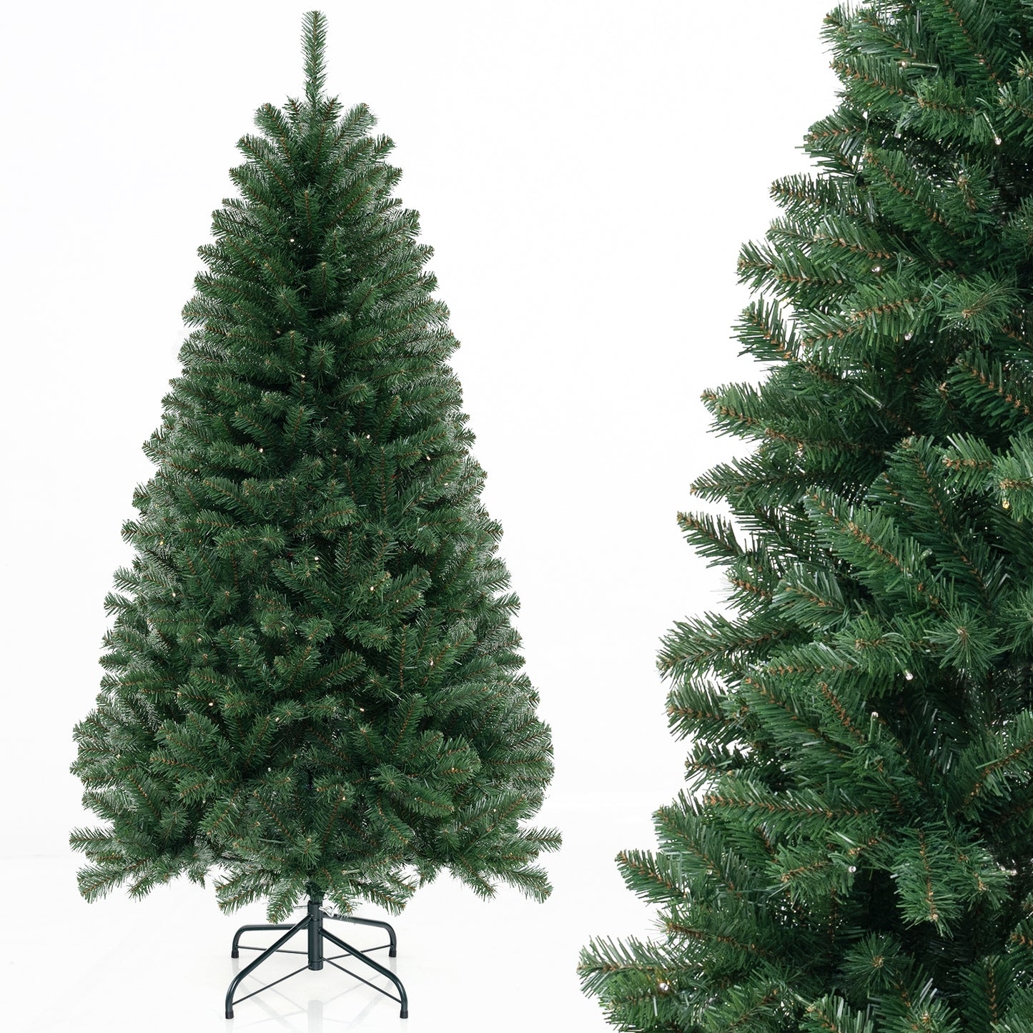 6/7/8 FT Artificial Christmas Tree with 568/830/1182 Branch Tips and 200/250/400 Warm White LED Lights-M, Green Christmas Tree at Gallery Canada