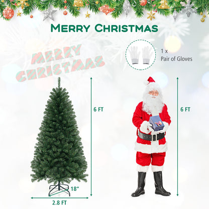 6/7/8 FT Artificial Christmas Tree with 568/830/1182 Branch Tips and 200/250/400 Warm White LED Lights-M, Green Christmas Tree at Gallery Canada