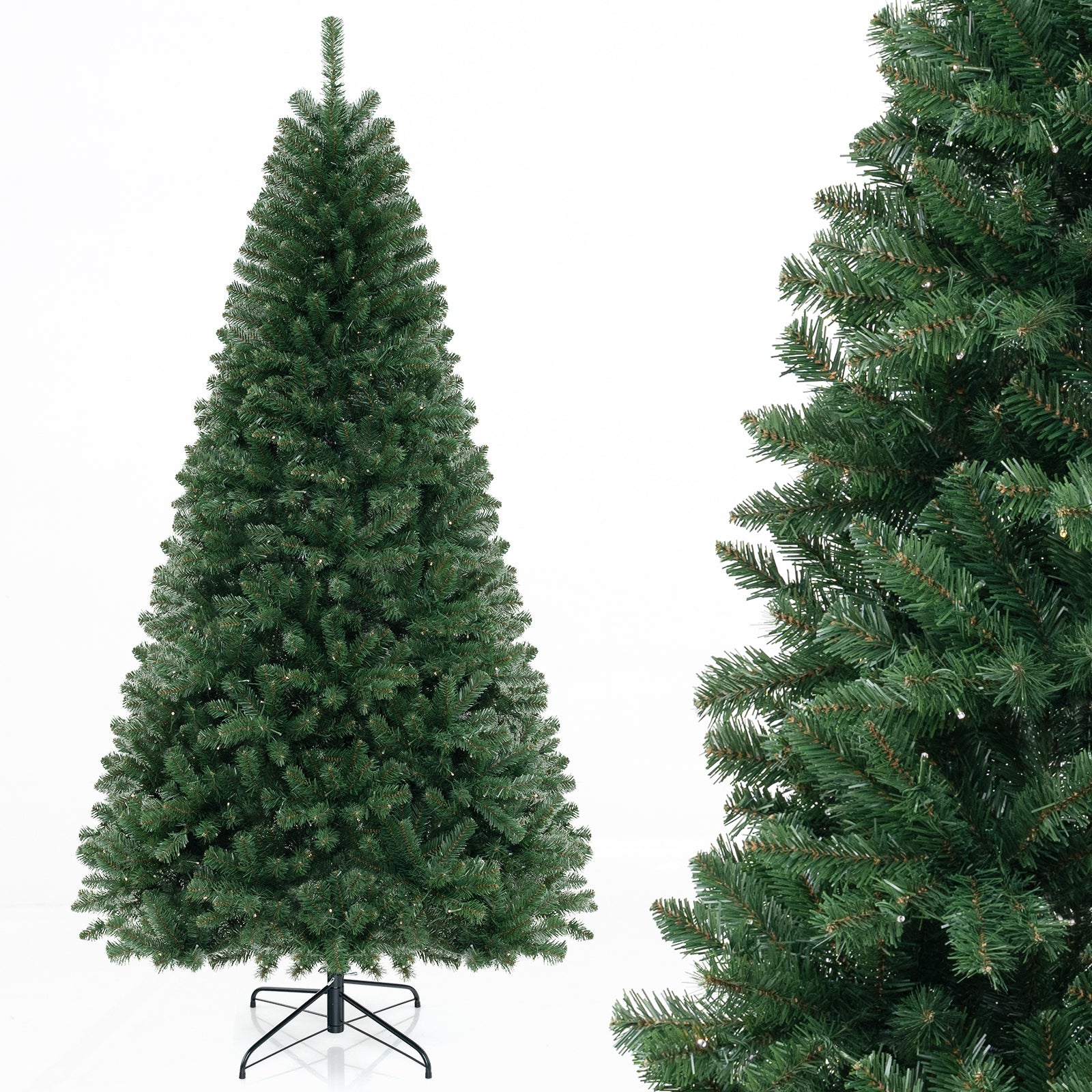 6/7/8 FT Artificial Christmas Tree with 568/830/1182 Branch Tips and 200/250/400 Warm White LED Lights-XL, Green Christmas Tree at Gallery Canada