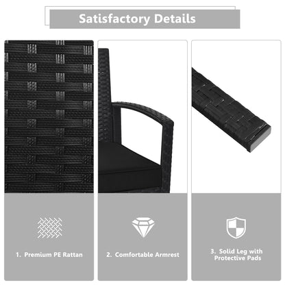 4 Pieces Patio Rattan Cushioned Furniture Set, Black Patio Conversation Sets at Gallery Canada