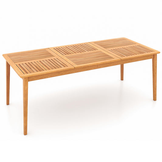 8-Person Acacia Wood Outdoor Dining Table, Rectangular, Natural Patio Dining Tables Natural at Gallery Canada