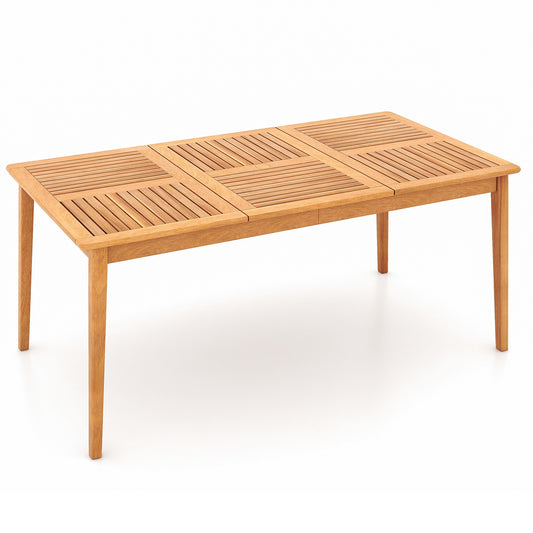 6-Person Acacia Wood Rectangular Dining Table, Natural Patio Dining Tables Natural at Gallery Canada