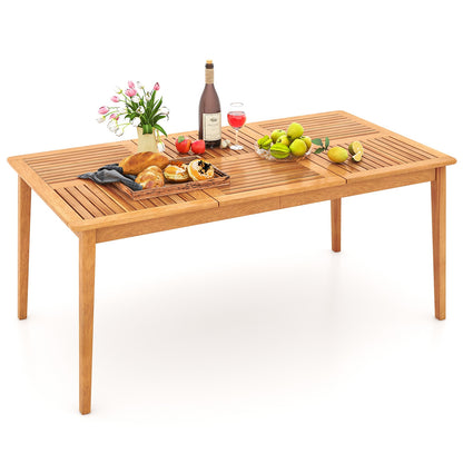 6-Person Outdoor Acacia Wood Rectangular Bistro Dining Table, Natural Patio Dining Tables at Gallery Canada