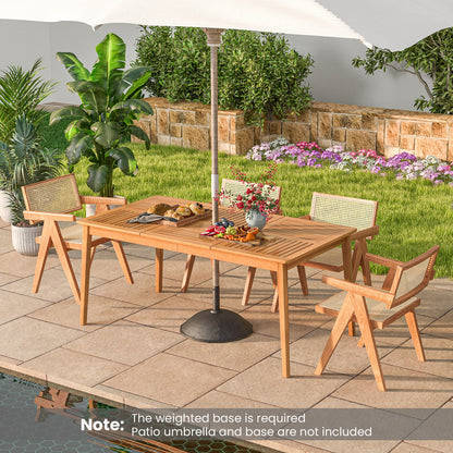 6-Person Outdoor Acacia Wood Rectangular Bistro Dining Table, Natural Patio Dining Tables at Gallery Canada