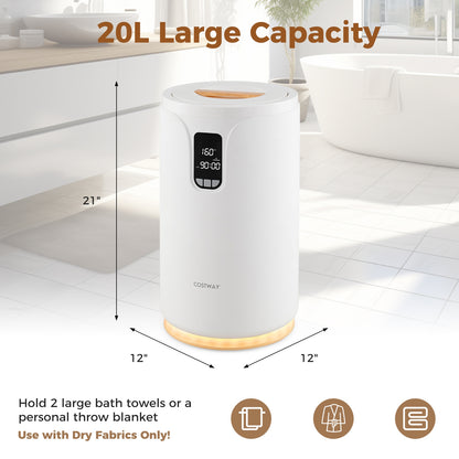 20L Hot Towel Warmer Bucket with 30/60/90 Min Heating Time, White Dryers at Gallery Canada