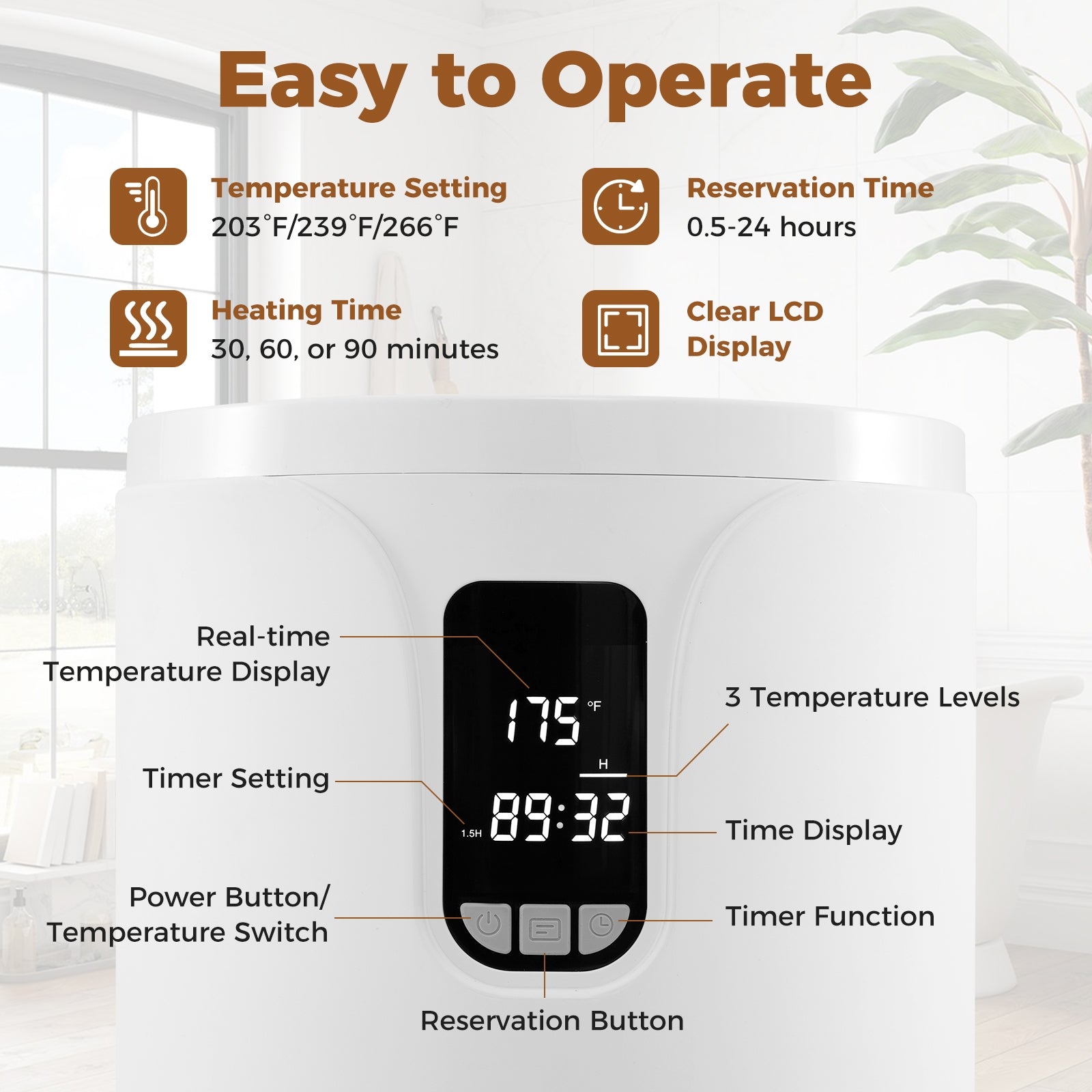 20L Hot Towel Warmer Bucket with 30/60/90 Min Heating Time, White Dryers at Gallery Canada