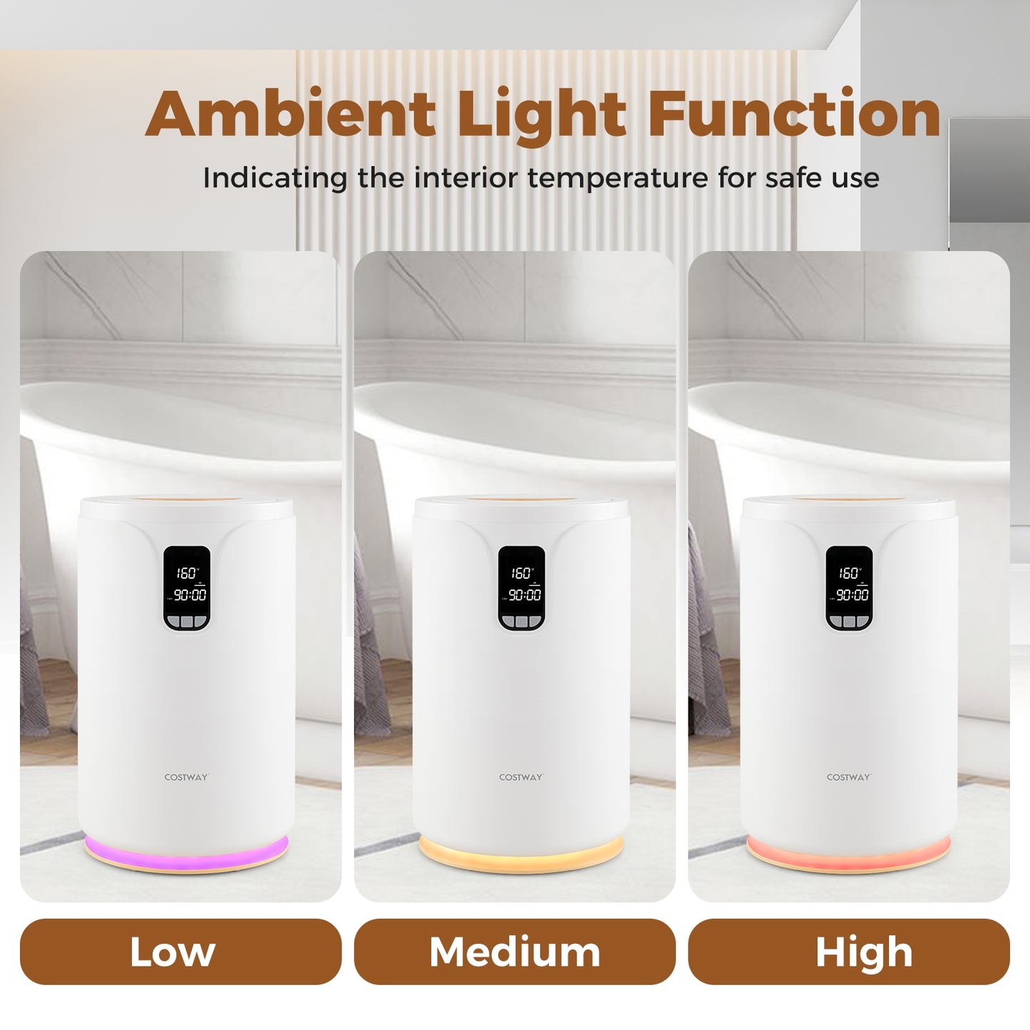 20L Hot Towel Warmer Bucket with 30/60/90 Min Heating Time, White Dryers at Gallery Canada