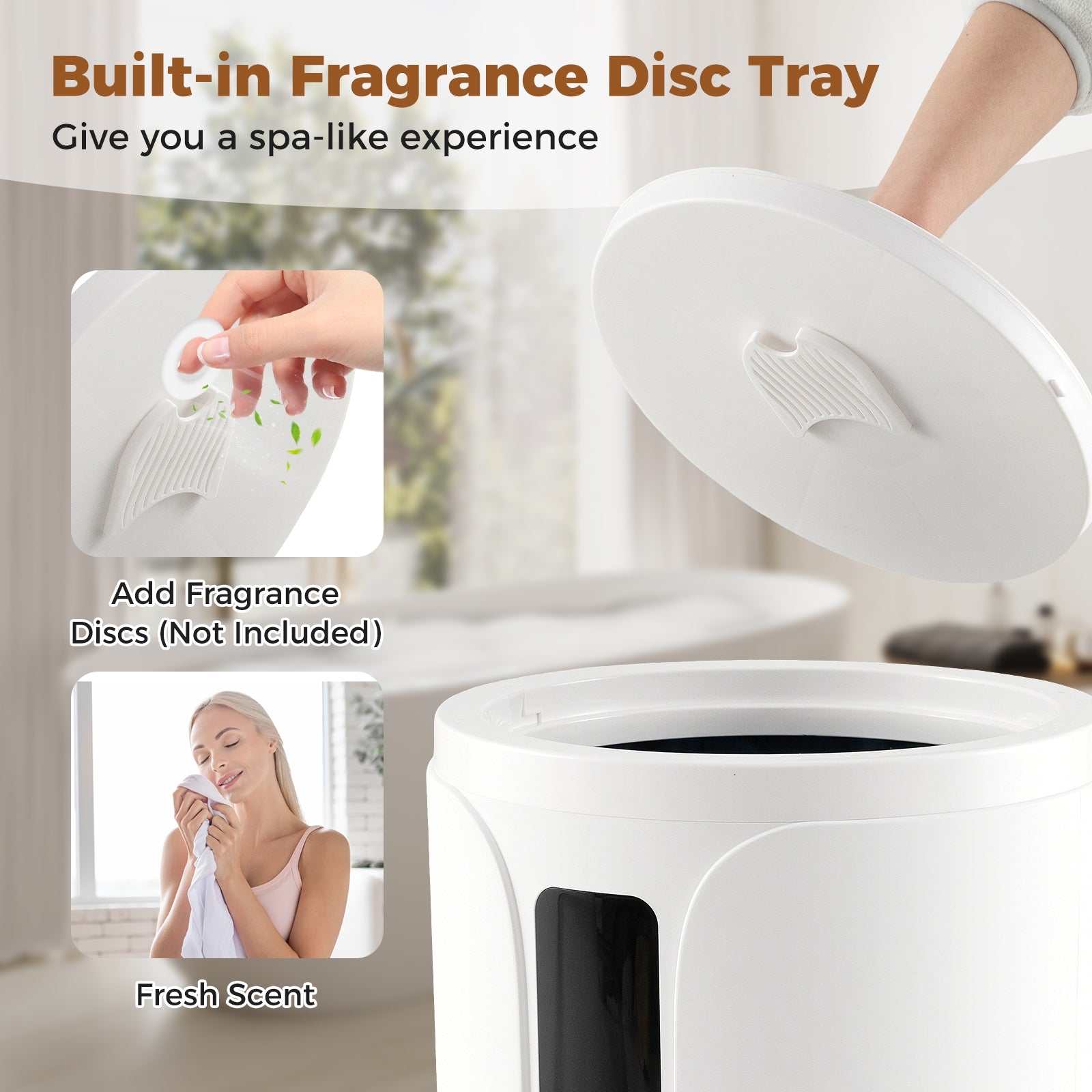 20L Hot Towel Warmer Bucket with 30/60/90 Min Heating Time, White Dryers at Gallery Canada