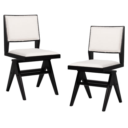 Swivel Wooden Dining Chair Set of 2 with Rubber Wood Frame and Padded Seat, Black Dining Chairs Black at Gallery Canada