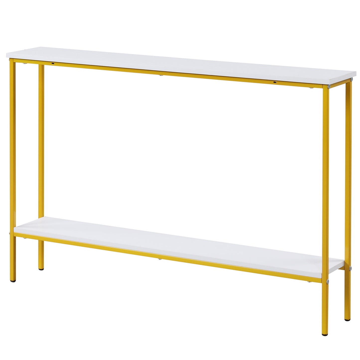 44 Inch Console Table with Shelf with Dual Anti-Tipping Kits, White Console Tables at Gallery Canada