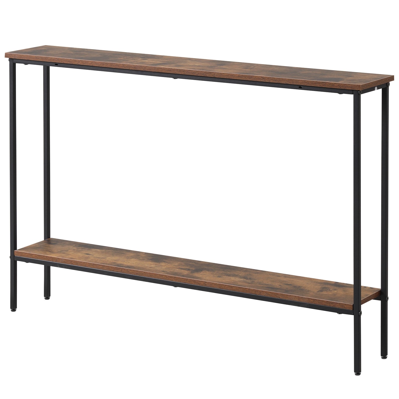 44 Inch Console Table with Shelf with Dual Anti-Tipping Kits, Rustic Brown Console Tables at Gallery Canada