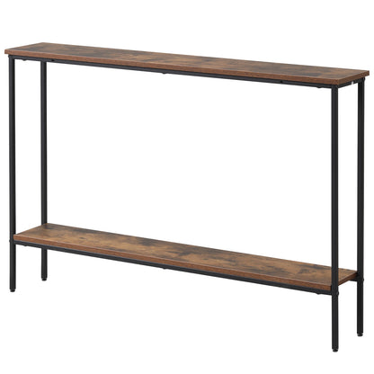 44 Inch Console Table with Shelf with Dual Anti-Tipping Kits, Rustic Brown Console Tables at Gallery Canada