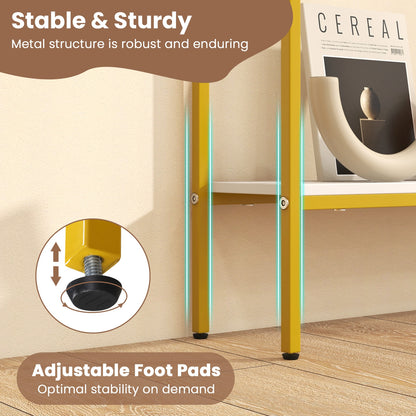 44 Inch Console Table with Shelf with Dual Anti-Tipping Kits, White Console Tables at Gallery Canada