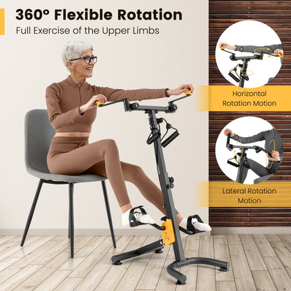 Pedal Exerciser with Adjustable Handgrip for Seniors, Yellow Exercise Bikes at Gallery Canada