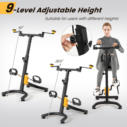 Pedal Exerciser with Adjustable Handgrip for Seniors, Yellow Exercise Bikes at Gallery Canada