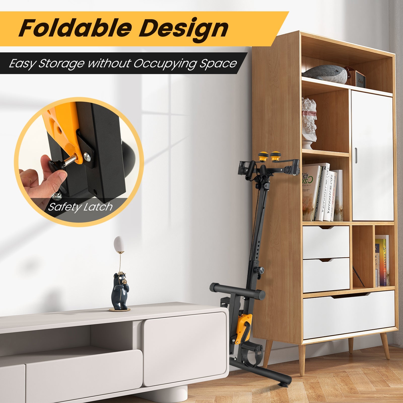 Pedal Exerciser with Adjustable Handgrip for Seniors, Yellow Exercise Bikes at Gallery Canada