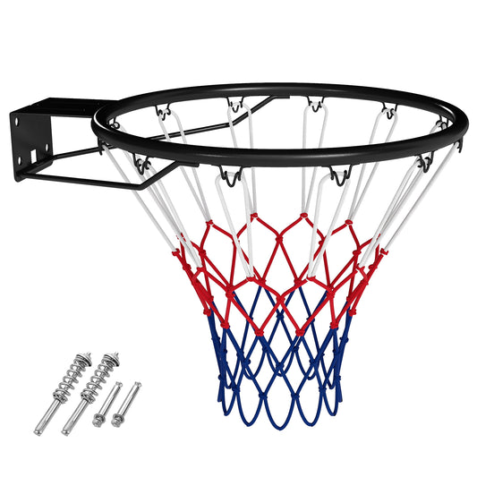 18" Basketball Rim Heavy Duty Wall Mounted Basketball Rim Goal Replacement, Black Sport Equipments Black at Gallery Canada