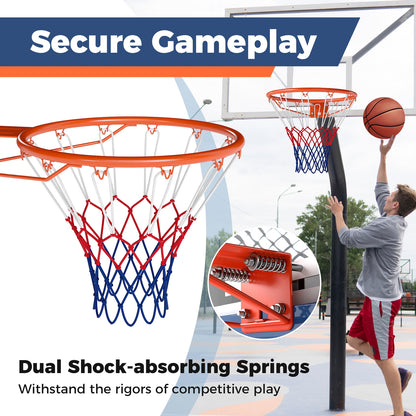 18" Basketball Rim Heavy Duty Wall Mounted Basketball Rim Goal Replacement, Orange Sport Equipments at Gallery Canada