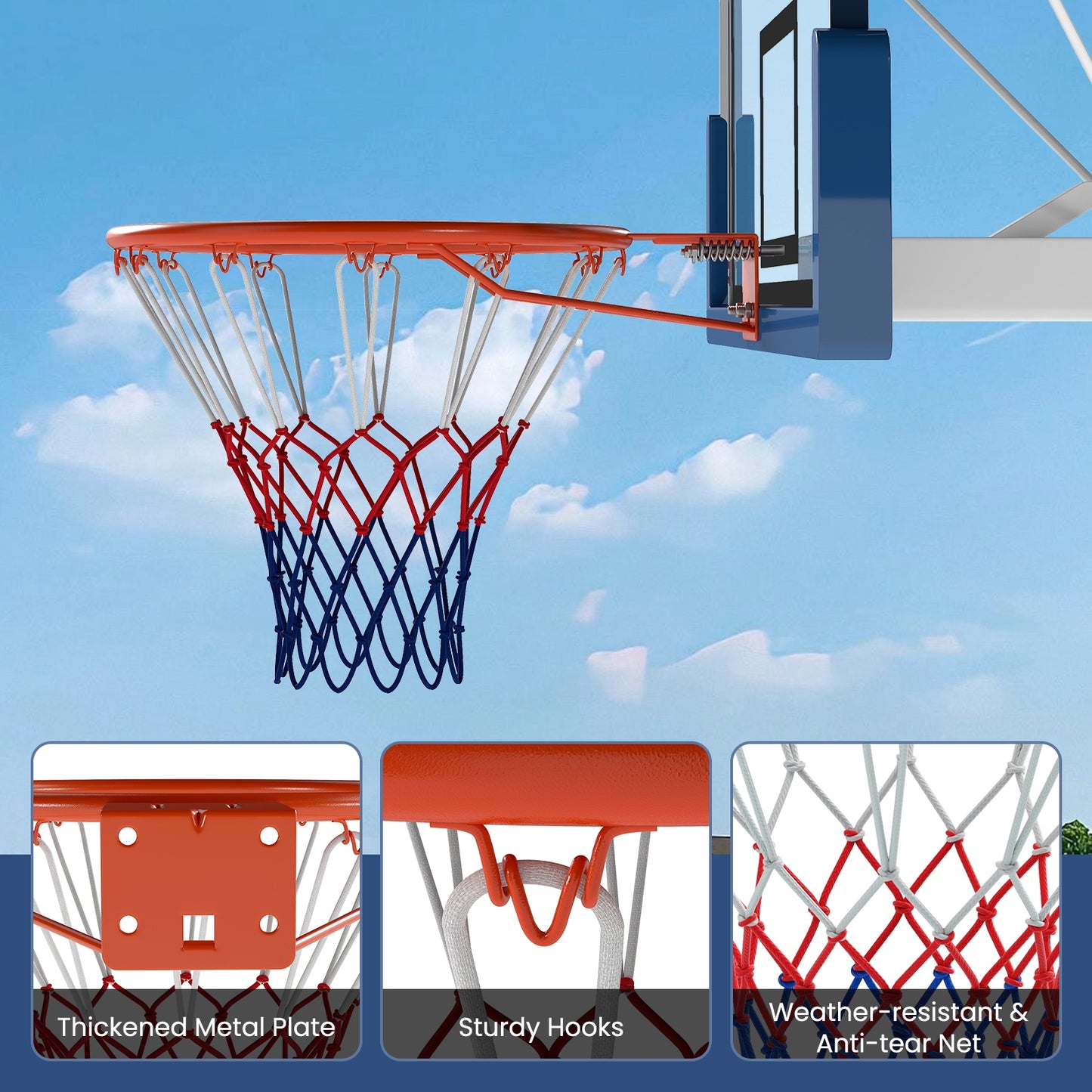 18" Basketball Rim Heavy Duty Wall Mounted Basketball Rim Goal Replacement, Orange Sport Equipments at Gallery Canada