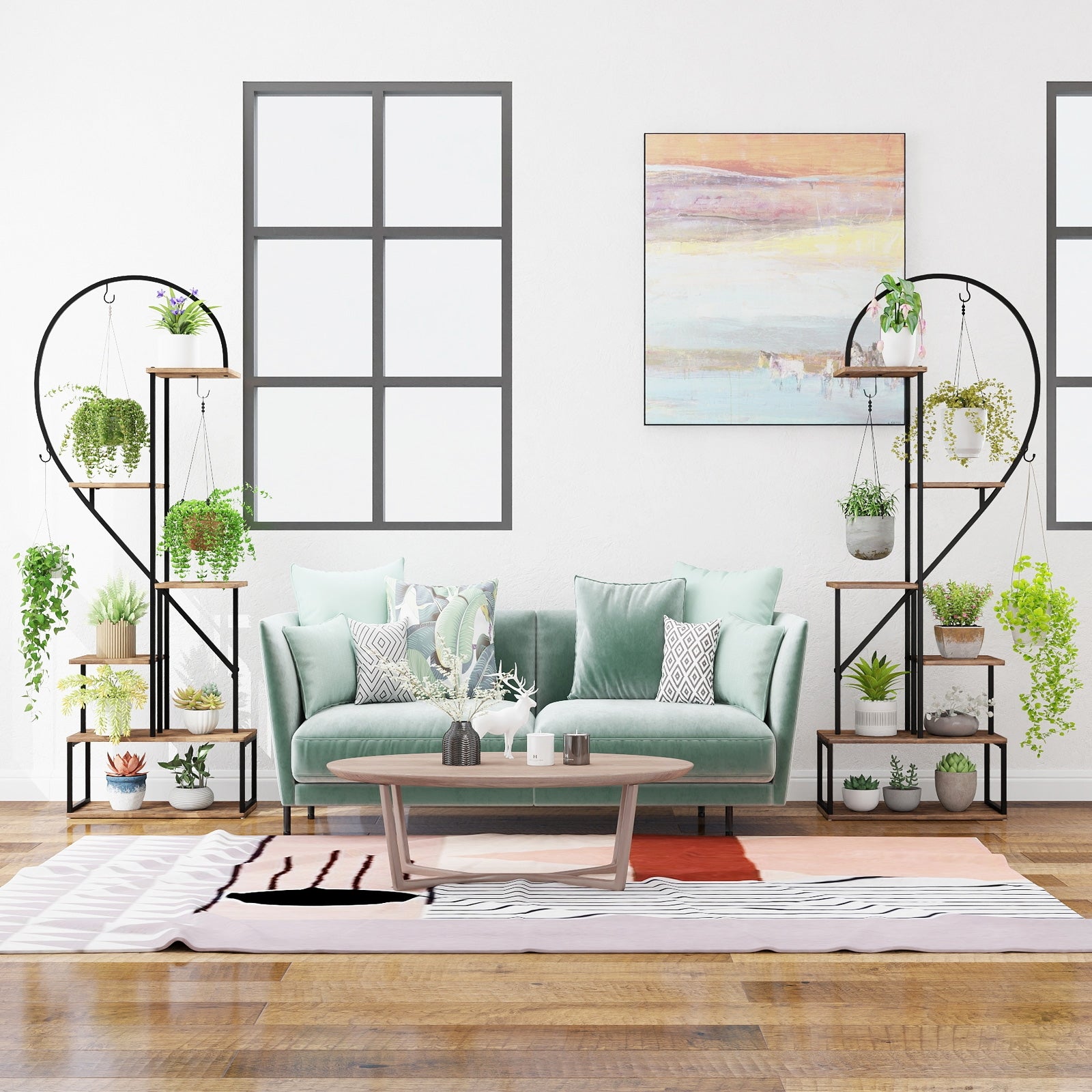 6-Tier Metal Plant Stand 2 Half-Heart-Shape Ladder Plant Shelves, Coffee Plant Stands at Gallery Canada