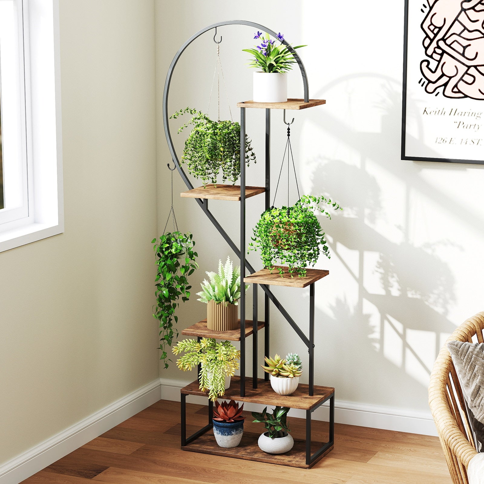 6-Tier Metal Plant Stand 2 Half-Heart-Shape Ladder Plant Shelves, Coffee Plant Stands at Gallery Canada