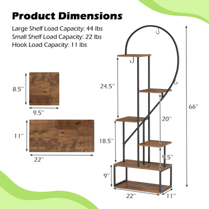 6-Tier Metal Plant Stand 2 Half-Heart-Shape Ladder Plant Shelves, Coffee Plant Stands at Gallery Canada