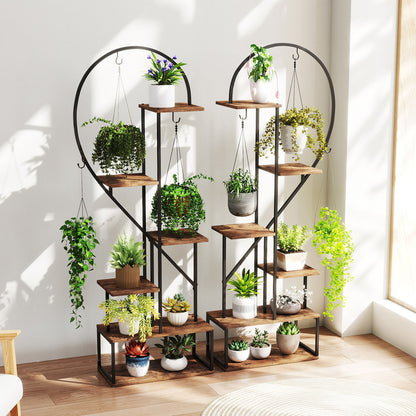 6-Tier Metal Plant Stand 2 Half-Heart-Shape Ladder Plant Shelves, Coffee Plant Stands at Gallery Canada