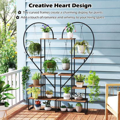 6-Tier Metal Plant Stand 2 Half-Heart-Shape Ladder Plant Shelves, Coffee Plant Stands at Gallery Canada