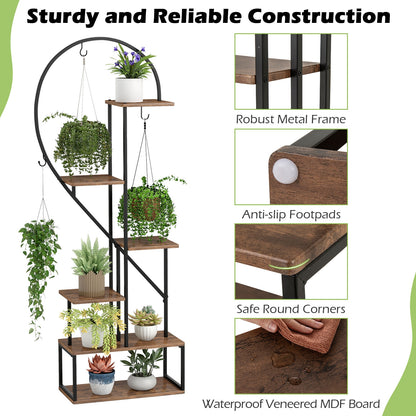 6-Tier Metal Plant Stand 2 Half-Heart-Shape Ladder Plant Shelves, Coffee Plant Stands at Gallery Canada