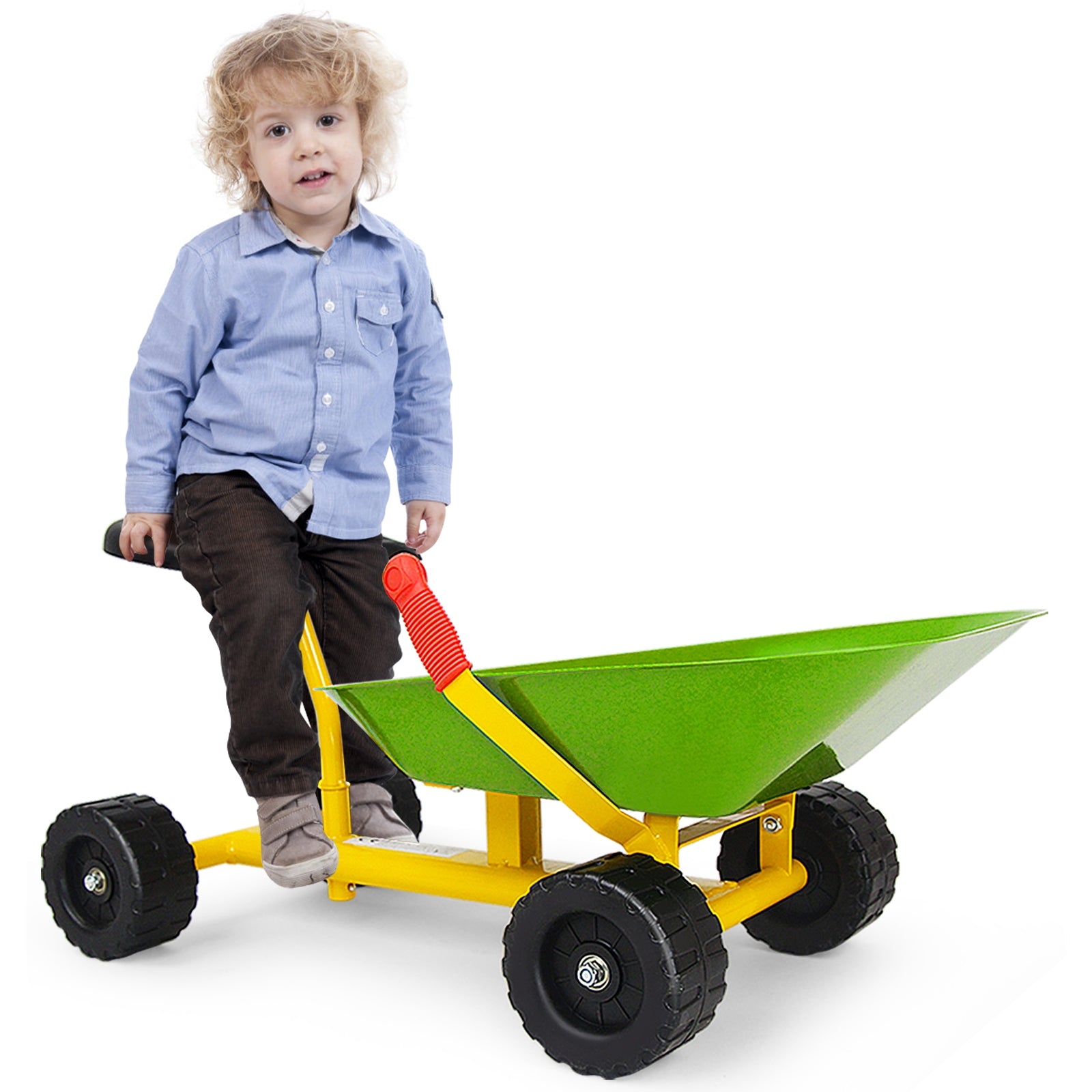 8 Inch Heavy Duty Kids Ride-on Sand Dumper with 4 Wheels-Lime Green, Green Sandboxes at Gallery Canada