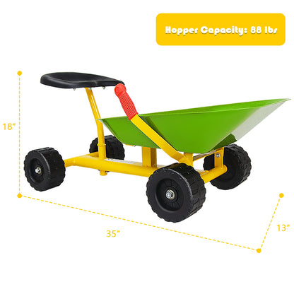 8 Inch Heavy Duty Kids Ride-on Sand Dumper with 4 Wheels-Lime Green, Green Sandboxes at Gallery Canada