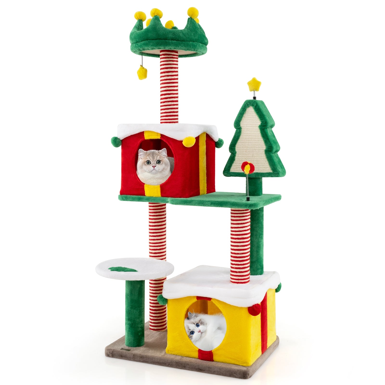 Cute Christmas Cat Tree Cat Tower for Indoor Cats with Scratching Posts and Carpet, Multicolor Cat Trees Condos & Scratchers at Gallery Canada