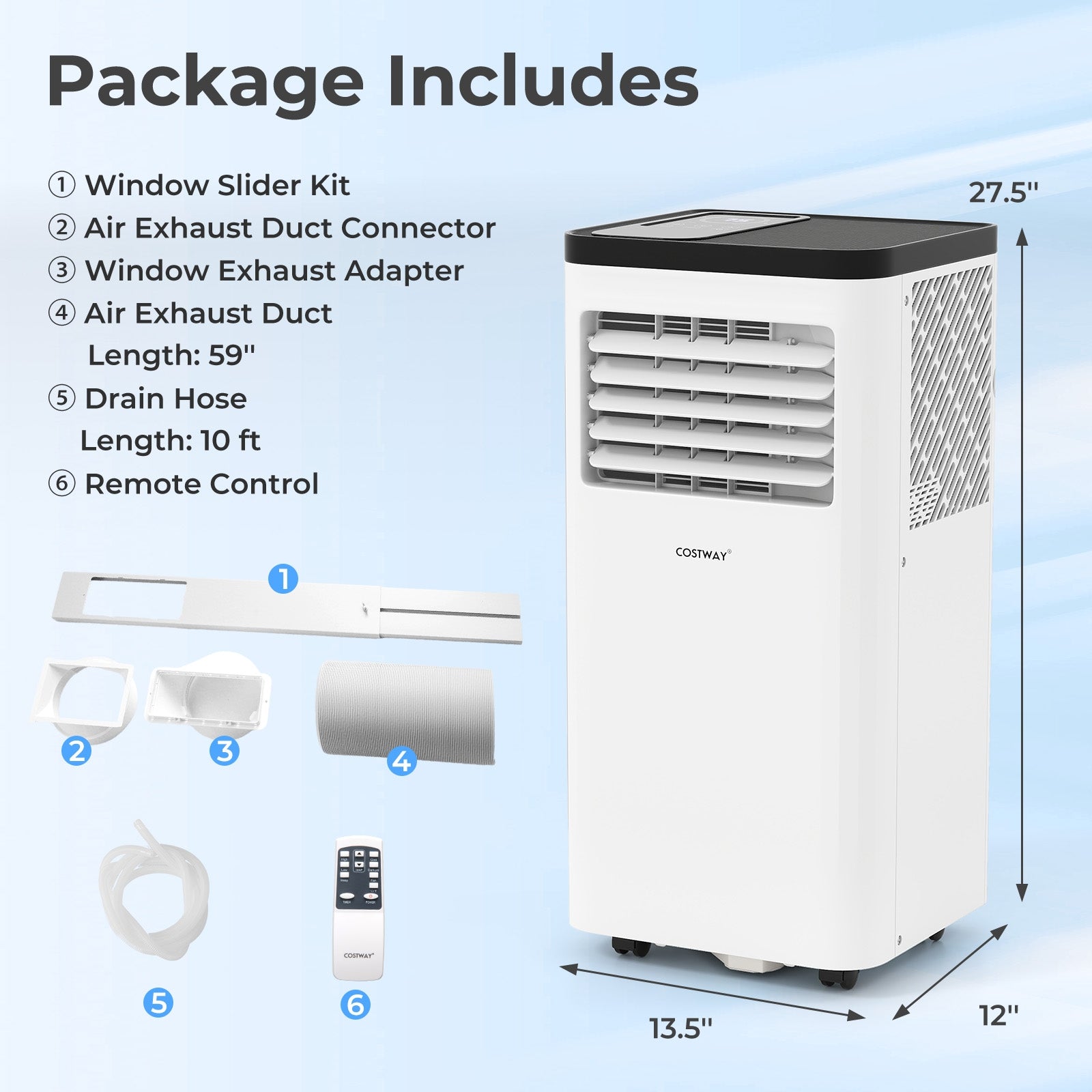 10000 BTU Portable Air Conditioner 3 in 1 Floor AC Unit Fan and Dehumidifier for Room, White Portable Air Conditioners at Gallery Canada