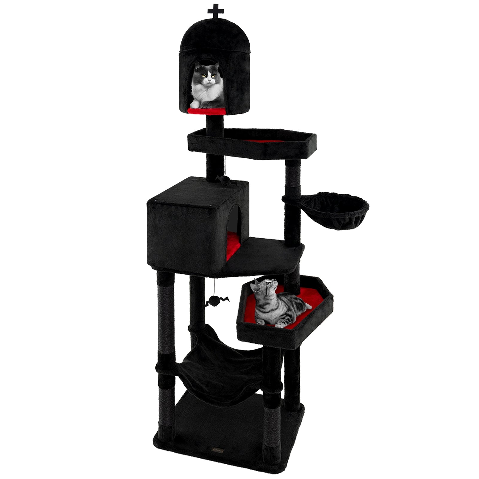 Gothic Cat Tree With 2 Condos, Coffin Bed, Black Cat Trees Condos & Scratchers at Gallery Canada