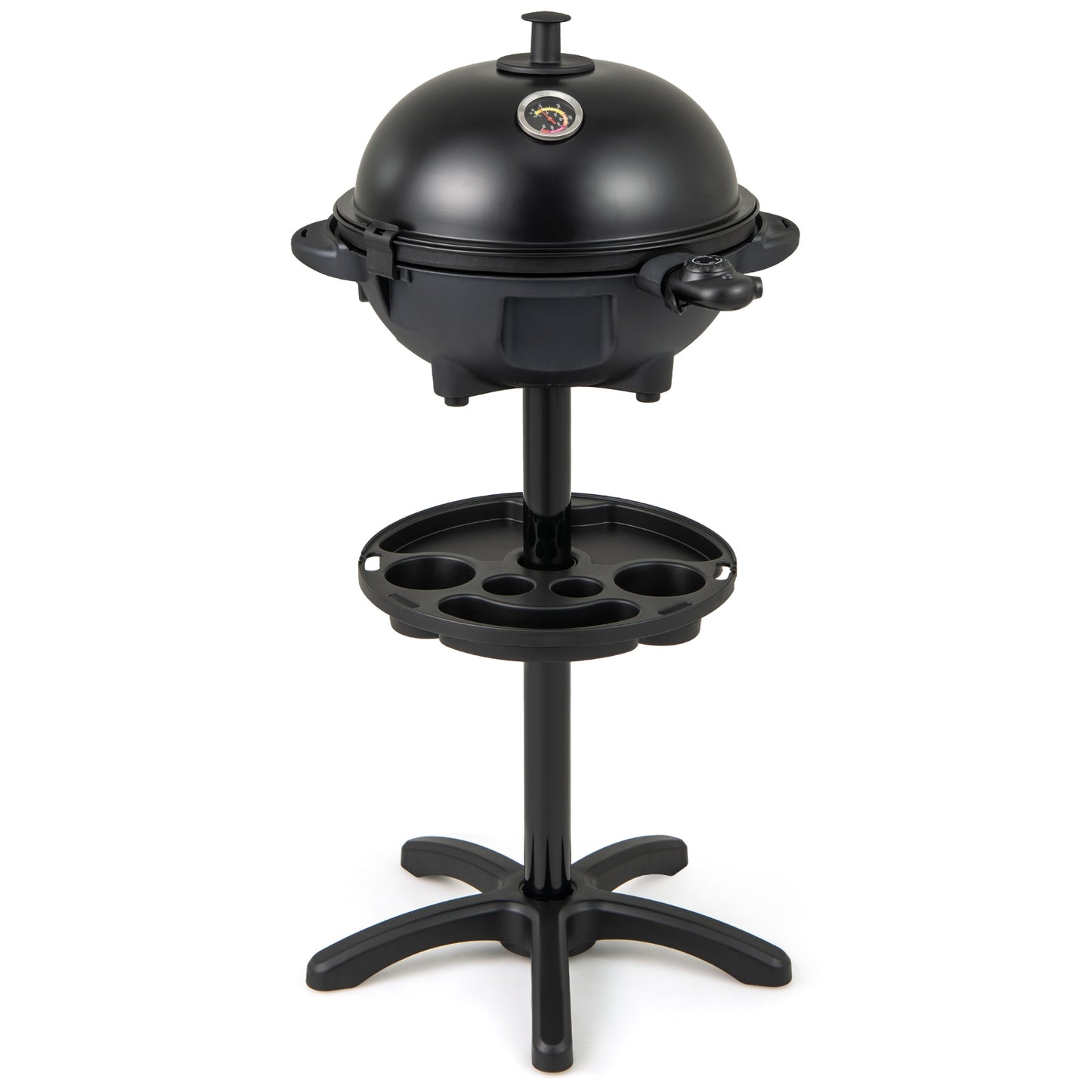 Electric BBQ Grill 1200W Indoor Outdoor Grill with 2-Zone Non-Stick Grilling Plate, Black Outdoor Grills Black at Gallery Canada