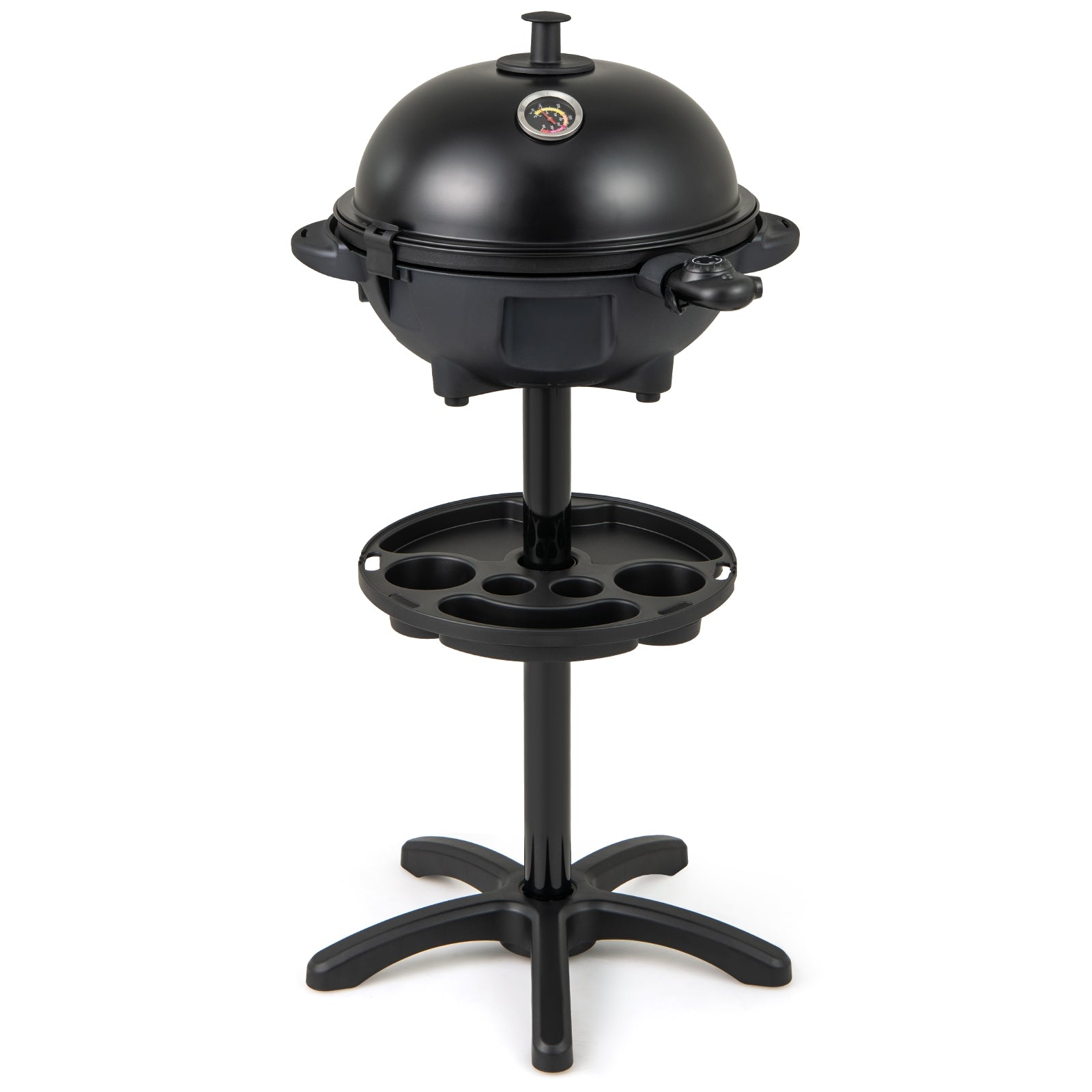 Electric BBQ Grill 1200W Indoor Outdoor Grill with 2-Zone Non-Stick Grilling Plate, Black Outdoor Grills Black at Gallery Canada
