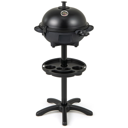 Electric BBQ Grill 1200W Indoor Outdoor Grill with 2-Zone Non-Stick Grilling Plate, Black Outdoor Grills Black at Gallery Canada