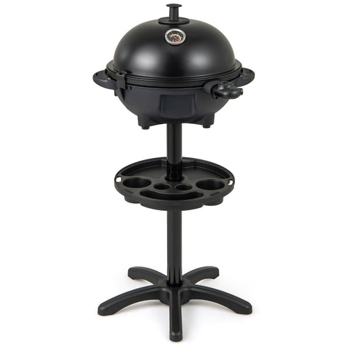 Electric BBQ Grill 1200W, 2-Zone Non-Stick Grilling Plate, Black
