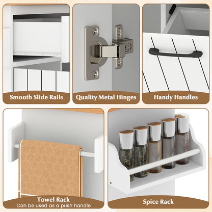 Mobile Kitchen Island Table with Trash Bag Storage for Dining Room, White Kitchen Islands & Carts at Gallery Canada