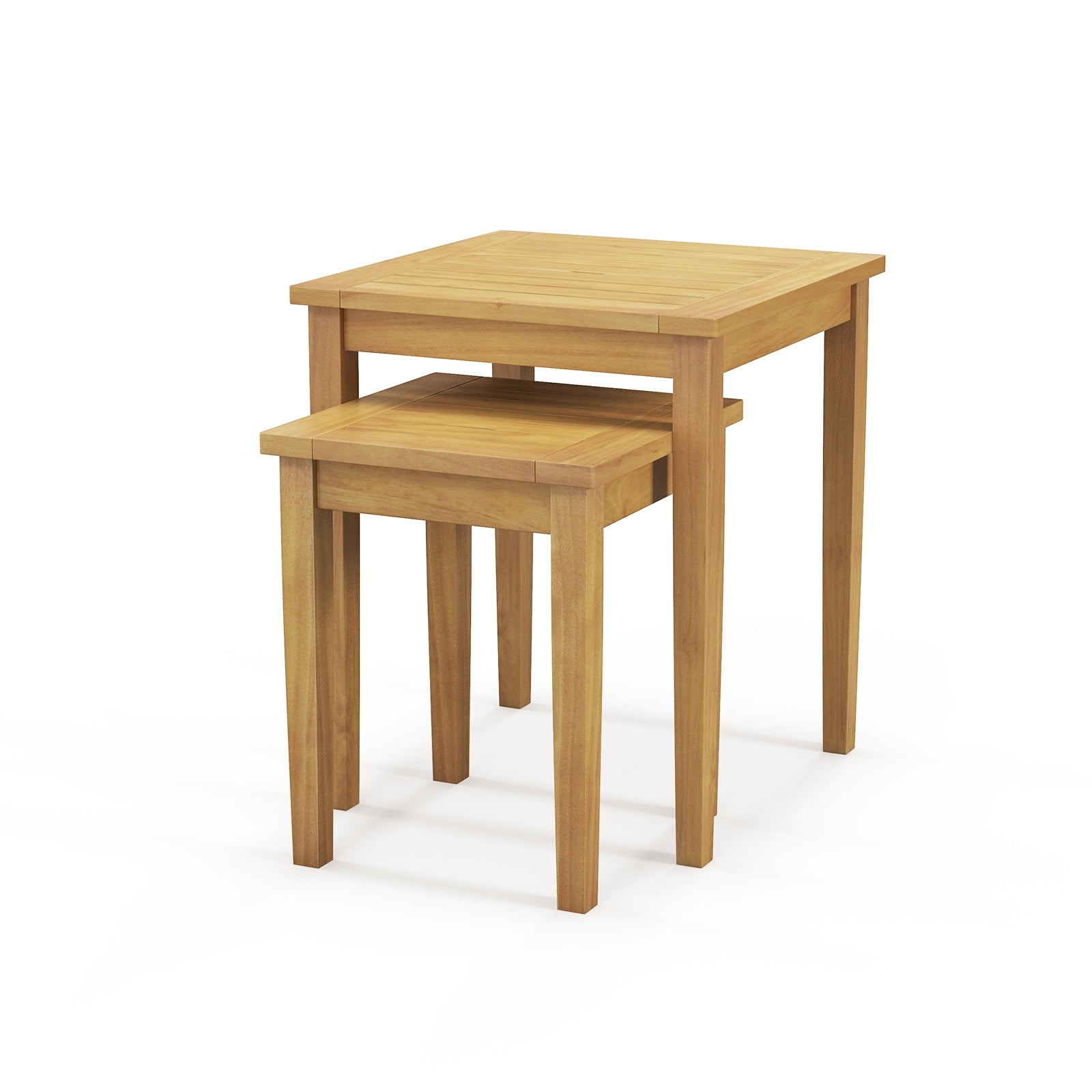 2 Piece Teak Wood Nesting Table, Natural Patio Coffee Tables at Gallery Canada