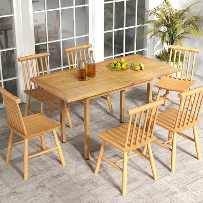 Indoor Outdoor Teak Wood Slatted Tabletop Panel Board Split in 2 Square, Natural Patio Dining Tables at Gallery Canada
