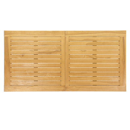 Indoor Outdoor Teak Wood Slatted Tabletop Panel, 2 Square, Natural Patio Dining Tables at Gallery Canada