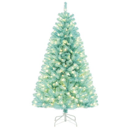 6 FT Artificial Christmas Tree, 280 LED Lights, Foldable Metal Stand, Blue Christmas Tree Blue at Gallery Canada
