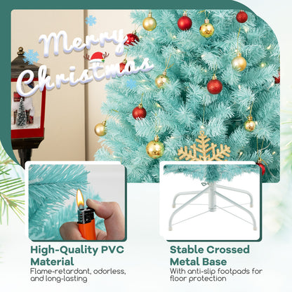 6/7 FT Blue Artificial Christmas Tree with 280/380 Warm White LED Lights and Foldable Metal Stand-6 FT, Blue Christmas Tree at Gallery Canada