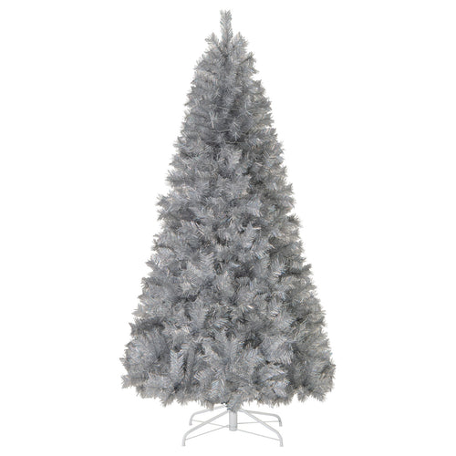 Artificial Christmas Tree With LED Lights, 7FT, Silver