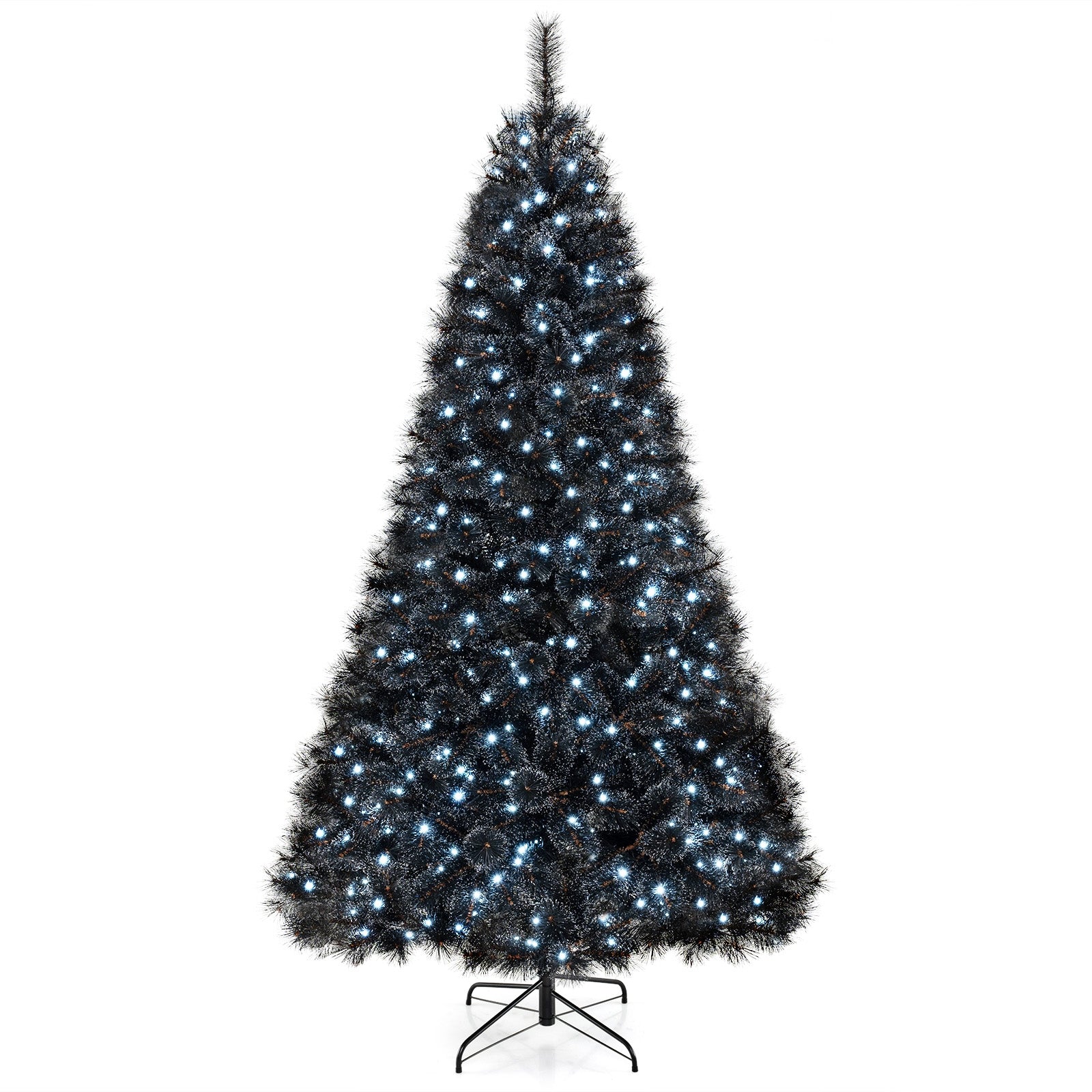 6/7/8 Feet Black Artificial Halloween Christmas Tree with PVC Branch Tips and 210/320/450 Cool White LED Lights-L, Black Christmas Tree at Gallery Canada